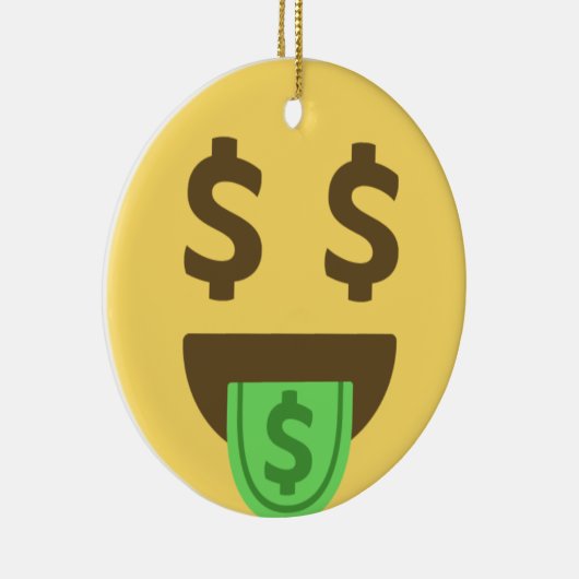 Geld en contant geld Emoji Keramisch Ornament (Rechts)
