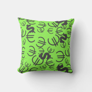 Geld Euro Dollar Patroon Worp Kussen Cushion