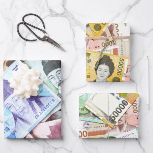 GELD! GELD! GELD! Koreaanse valuta Inpakpapier Vel