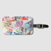 Geld Gemengde valuta World Currency Design Bagagelabel (Voorkant (horizontaal))