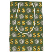Geld huizen en gouden dollar borden medium cadeauzakje (Voorkant)