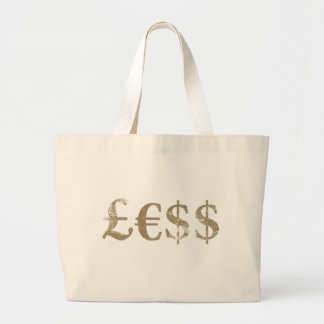 Geld is minder waard grote tote bag