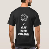 Geld is niet echt. Dat ben ik. Blk T-shirt (Achterkant)