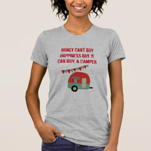 Geld kan geen geluk kopen, maar kan camper kopen - t-shirt