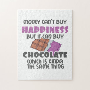Geld kan geen geluk kopen maar wel chocolade kopen legpuzzel