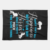 Geld kan paarden blauw kopen theedoek (Horizontaal)