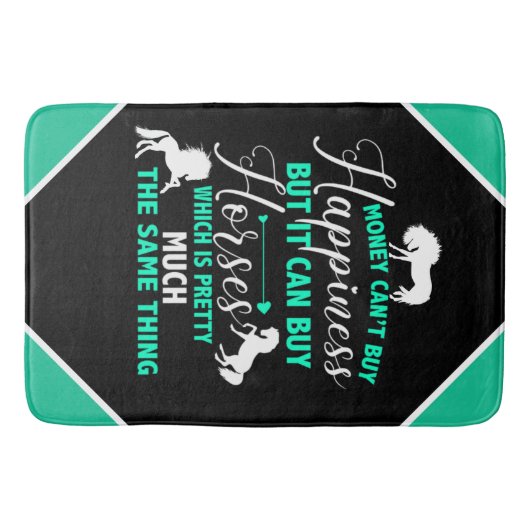 Geld kan paarden kopen Mint Green Badmat (Voorkant)