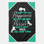 Geld kan paarden kopen Mint Green Theedoek (Verticaal)