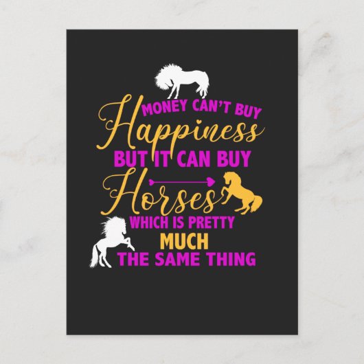 Geld koopt paarden Paars geel Briefkaart (Voorkant)