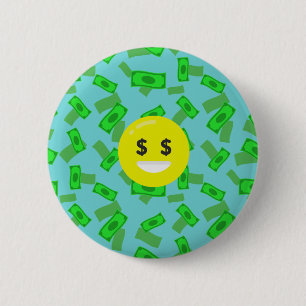 geld met emoji ronde button 5,7 cm