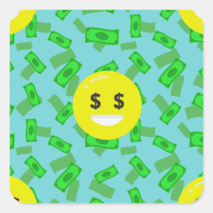 geld met emoji vierkante sticker