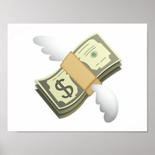 Geld met Wings - Emoji Poster