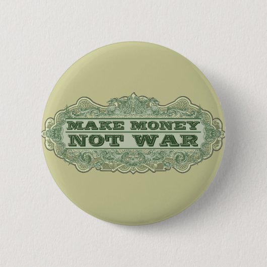 Geld niet oorlog ronde button 5,7 cm (Voorkant)