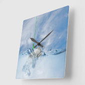 Geld op vissenhaak vierkante klok (Hoek)