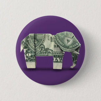 Geld Origami Olifant Ronde Button 5,7 Cm