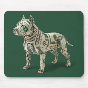Geld Origami Pitbull Hond Muismat