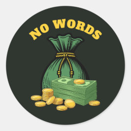 geld overval - geld pictogram- geen woorden ronde sticker