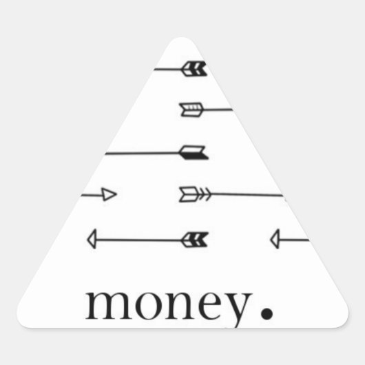 Geld pijl afdrukken patroon pijlen hipster offerte driehoek sticker (Voorkant)