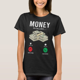 Geld roept Cash Dollar Hustling Grinding In T-shirt