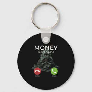 Geld roept me Inkomende oproep Cash Stack Motief Sleutelhanger