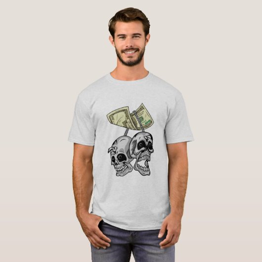 geld schedel T-shirt ontwerp, hoge kwaliteit, HD-a (Voorkant volledig)