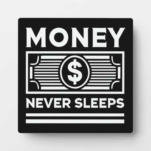 Geld slaapt nooit - drukte, grind, succes fotoplaat (Voorkant)