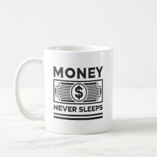 Geld slaapt nooit - drukte, grind, succes koffiemok