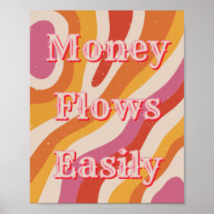 Geld stroomt gemakkelijk Geld Affirmatie Manifesta Poster