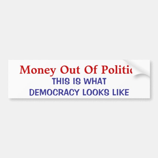 GELD UIT POLITIEK BUMPERSTICKER (Voorkant)