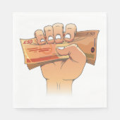 Geld vasthouden servet (Voorkant)