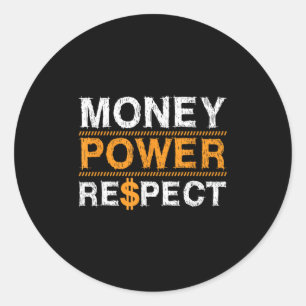 Geld Wer Respect Rap Fan Ondernemer Kerstmis Ronde Sticker