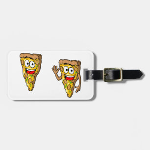 Gelddelige Champignon Pizzaslices Bagagelabel
