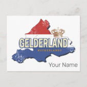 Gelderland Pays-Bas Carte Vintage Souvenir néerlan (Devant)