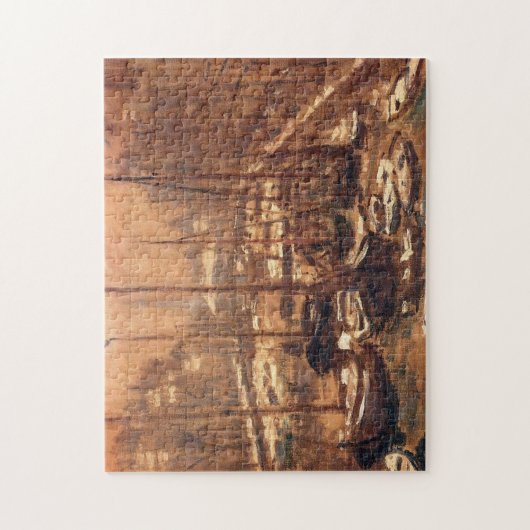 Geldersekade van Amsterdam in Winter Monet Fine Ar Legpuzzel (Verticaal)