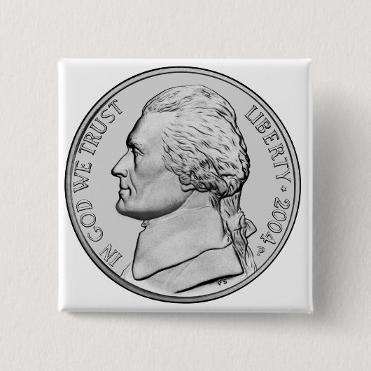 Geldknop. Vierkante Button 5,1 Cm (Voorkant)