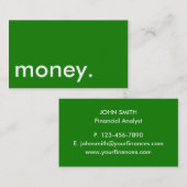 Geldmiddelen Visitekaartje (Voorkant / Achterkant)