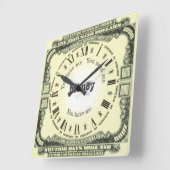 Geldnota en prijsopgave vierkante klok (Hoek)