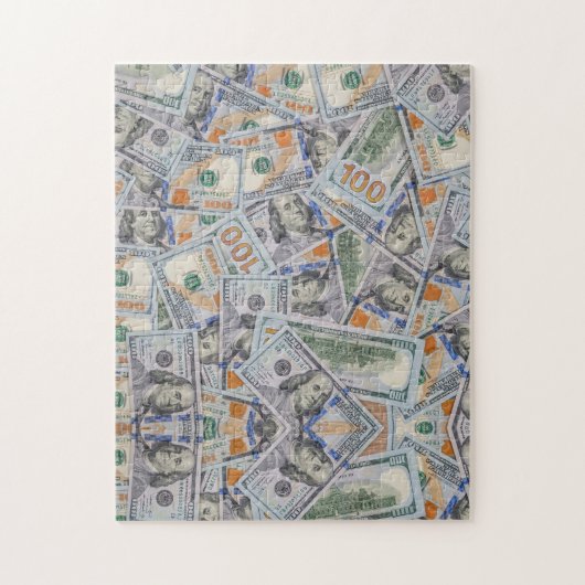 Geldpuzzel met 100 dollar per dollar legpuzzel (Verticaal)