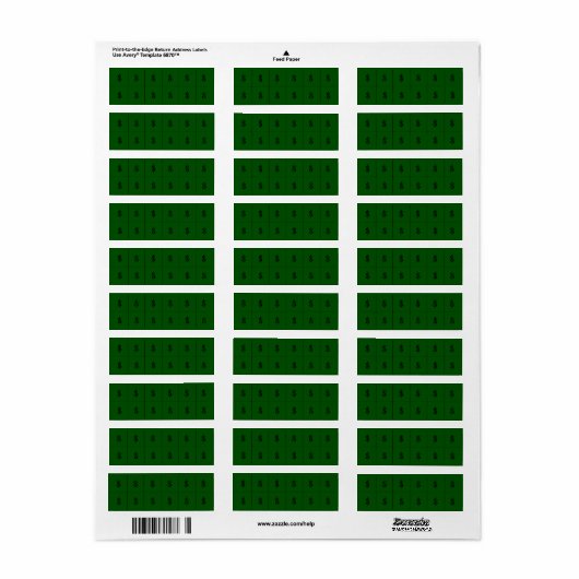 Geldteken op Groen Extra kleine sticker (Full Sheet)