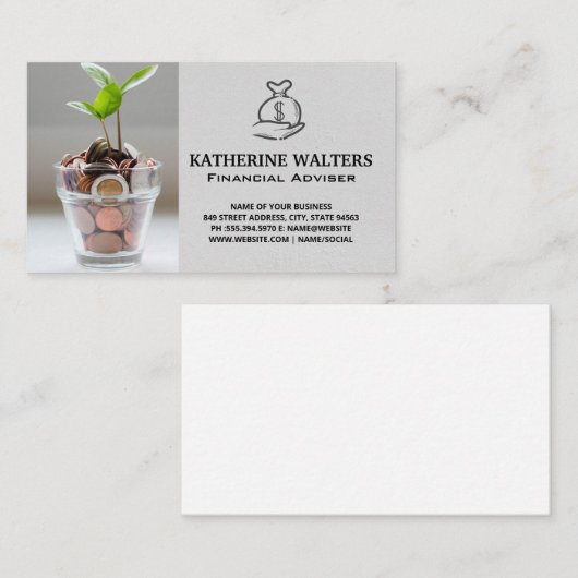 Geldzak vasthoudend | Wijzigingsfabriek Visitekaartje (Voorkant / Achterkant)