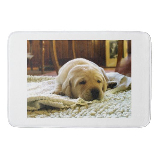 gele 2-labpuppy badmat (Voorkant)