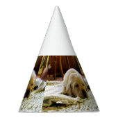 gele 2-labpuppy feesthoedjes (Rechts)