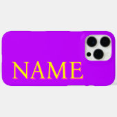 Gele 3D Magenta Moderne Naam | Trendy Cool Paarse Case-Mate iPhone Case (Achterkant (horizontaal))