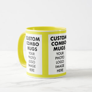 Gele 4:6 Portretlijst 3 x Foto Aangepaste Combo Mok