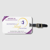 Gele aangepaste CPAP-machine ingeschakeld Bagagelabel (Voorkant (horizontaal))