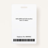 Gele aangepaste werknemer-ID Fotonaam Badge (Achterkant)