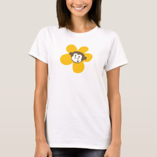 Gele aap-ventilator met rugontwerp t-shirt