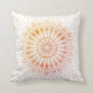 Gele Abrikoos Geometrische Mandala Kussen