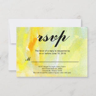 gele abstracte aquarel rsvp kaartje