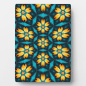 Gele Abstracte bloemen Fotoplaat (voorkant)